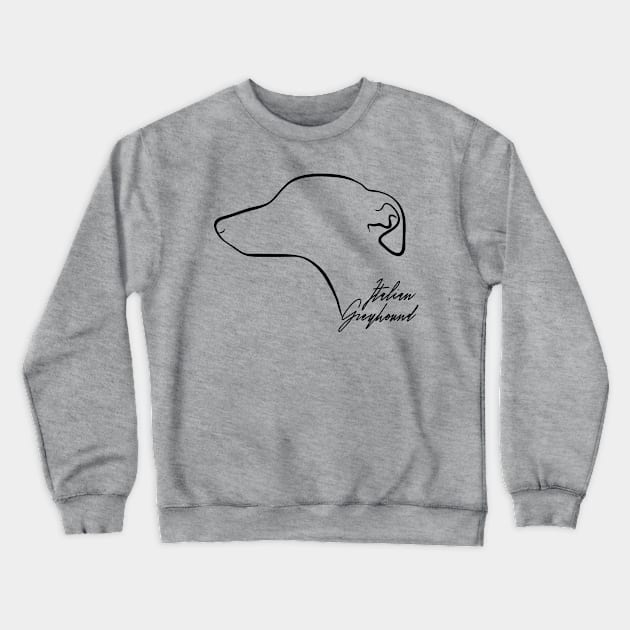 Proud Italian Greyhound profile dog lover Crewneck Sweatshirt by wilsigns